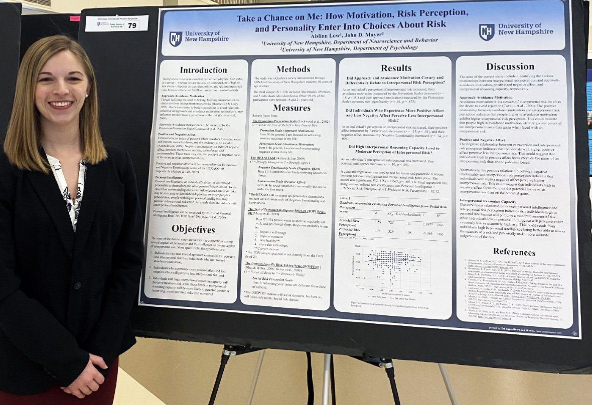 A photo of COLSA undergraduate student Aislinn Low at the 2022 Undergraduate Research Conference