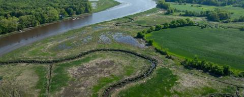 aerial photo of great bay estuary