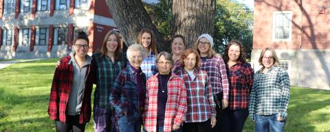 Staff and Students wearing flannel shirts