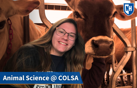 A thumbnail of a girl and a cow with animal science at COLSA on it