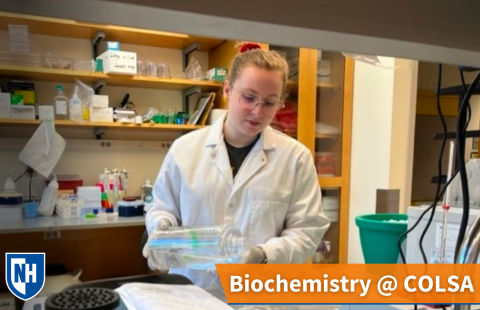 A thumbnail of a biochemistry student working in a laboratory