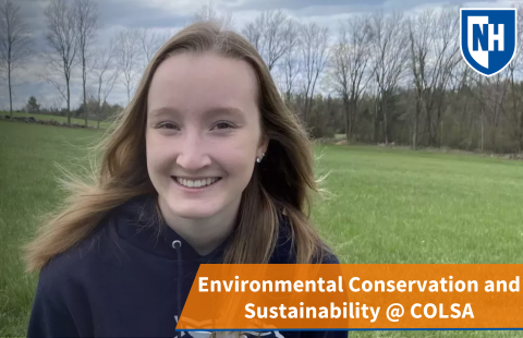 A thumbnail of an environmental conservation and sustainability undergraduate student smiling outside in a field