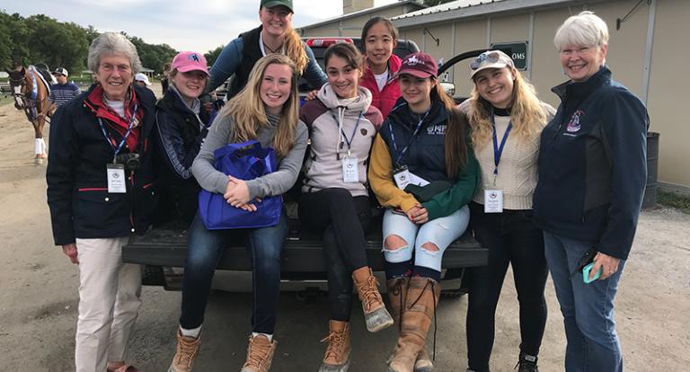 UNH equestrian team recently volunteered at the New England Dressage Association (NEDA) Fall Festival of Dressage 