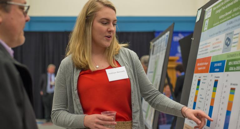 Kathryn Bennett '19 presents research at the UNH Undergraduate Research Conference