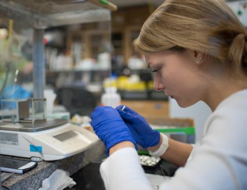 Student in a lab