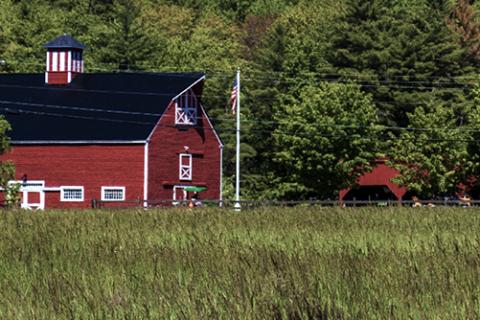 red barn and stable