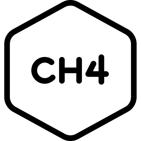 the symbols CH4 represent methane