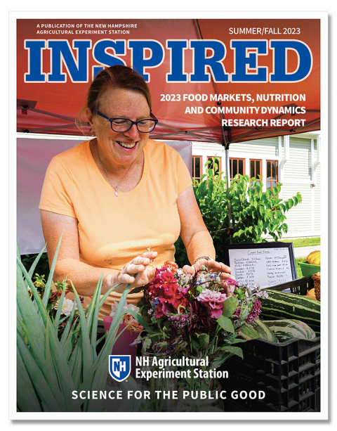 Cover for the Summer/Fall 2023 issue of the INSPIRED research report from the NH Agricultural Experiment Station.