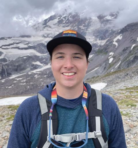 UNH environmental sciences major Dakota Mako on a hike