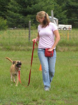 Laura Chapman leading puppy