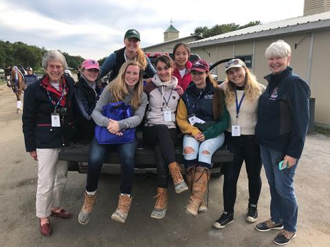 UNH equestrian team recently volunteered at the New England Dressage Association (NEDA) Fall Festival of Dressage 