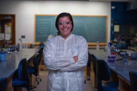 Erin Cullather in the lab Erin Cullather in the lab