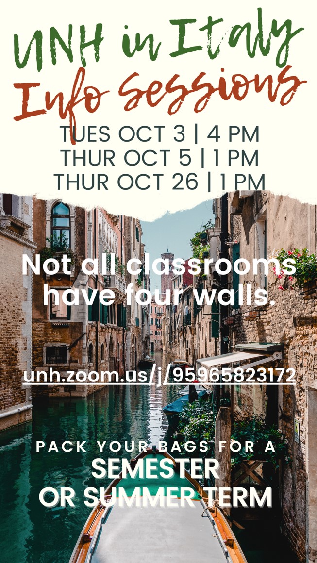 UNH in Italy Info Session image.
